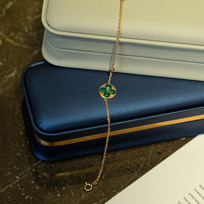 [Amore Jewels]SUN MALACHITE 1 DIAMOND PINK GOLD BRACELET