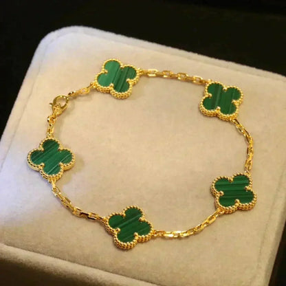 [Amore Jewels] CLOVER 5 MOTIF MALACHITE BRACELET COLLECTION