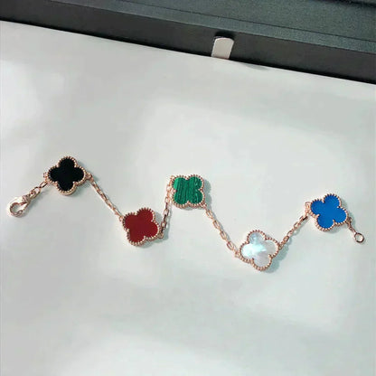 [Amore Jewels]CLOVER 5 MOTIFS MULTICOLOR BRACELET
