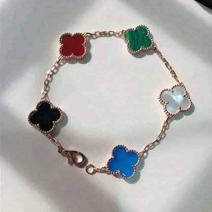 [Amore Jewels]CLOVER 5 MOTIFS MULTICOLOR BRACELET