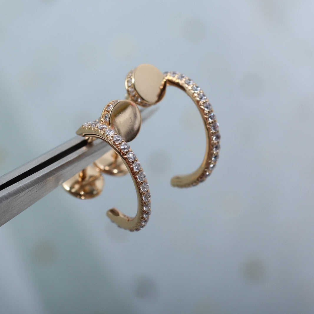 [Amore Jewels]JUSTE EARRINGS 12.75MM PINK GOLD DIAMOND