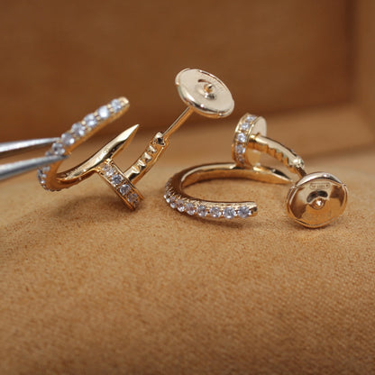 [Amore Jewels]JUSTE EARRINGS 12.75MM PINK GOLD DIAMOND