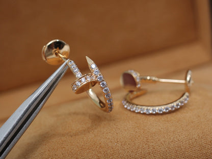 [Amore Jewels]JUSTE EARRINGS 12.75MM PINK GOLD DIAMOND