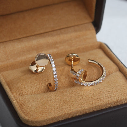 [Amore Jewels]JUSTE EARRINGS 12.75MM PINK GOLD DIAMOND