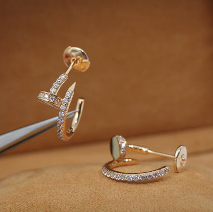[Amore Jewels]JUSTE EARRINGS 12.75MM PINK GOLD DIAMOND