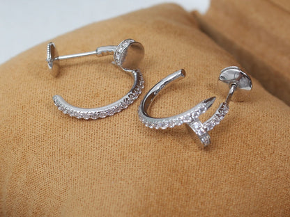 [Amore Jewels]JUSTE EARRINGS 12.75MM SILVER DIAMOND
