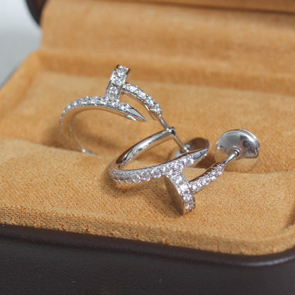 [Amore Jewels]JUSTE EARRINGS 12.75MM SILVER DIAMOND