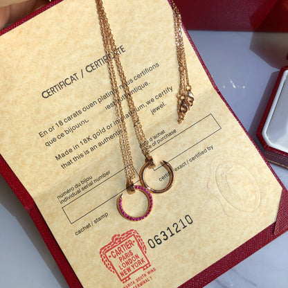 [Amore Jewels]JUSTE NECKLACE GOLD RED DIAMONDS