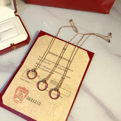 [Amore Jewels]JUSTE NECKLACE GOLD RED DIAMONDS