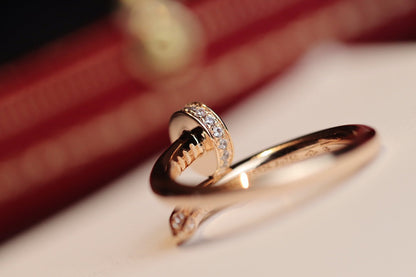 [Amore Jewels]JUSTE RING 2.65MM PINK GOLD DIAMOND