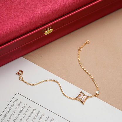 [Amore Jewels]STAR 1 DIAMOND PINK GOLD BRACELET