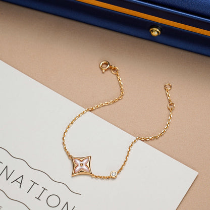 [Amore Jewels]STAR 1 DIAMOND PINK GOLD BRACELET