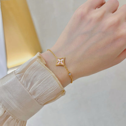 [Amore Jewels]STAR 1 DIAMOND PINK GOLD BRACELET