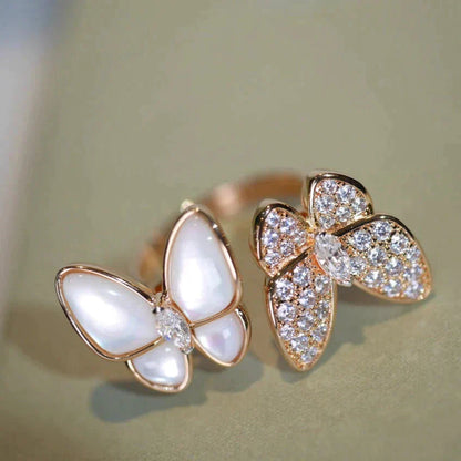 [Amore Jewels]TWIN BUTTERFLY DIAMOND MOP RING