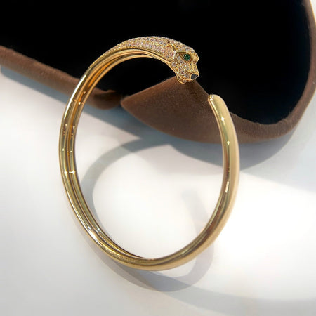[Amore Jewels]PANTHERE GOLD DIAMOND OPEN BRACELET