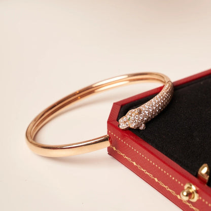 [Amore Jewels]PANTHERE ROSE GOLD DIAMOND OPEN BRACELET