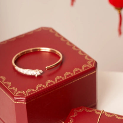 [Amore Jewels]PANTHERE ROSE GOLD DIAMOND OPEN BRACELET