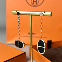 [Amore Jewels]CHAINE VERSO BLACK CERAMIC EARRINGS