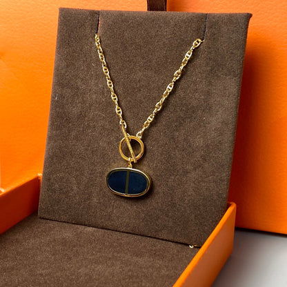 [Amore Jewels]CHAINE VERSO BLACK CERAMIC NECKLACE
