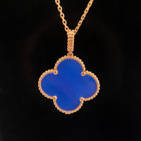 [Amore Jewels]CLOVER 25MM NECKLACE TURQUOISE ROSE GOLD