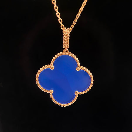 [Amore Jewels]CLOVER 25MM NECKLACE TURQUOISE ROSE GOLD