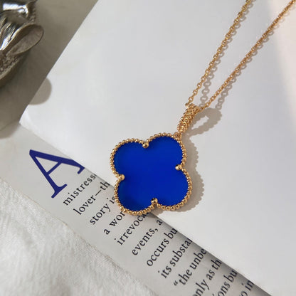 [Amore Jewels]CLOVER 25MM NECKLACE TURQUOISE ROSE GOLD