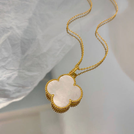 [Amore Jewels]CLOVER 25MM MOP LARGE PENDANT NECKLACE