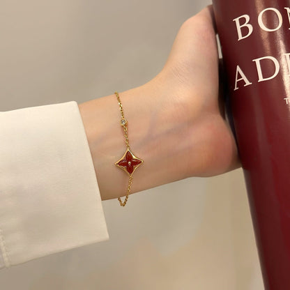 [Amore Jewels]COLOR STAR CARNELIAN PINK GOLD DIAMOND BRACELET