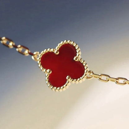 [Amore Jewels]CLOVER 20 MOTIFS CARNELIAN NECKLACE