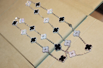 [Amore Jewels]CLOVER 20 MOTIFS ONYX DIAMOND SILVER