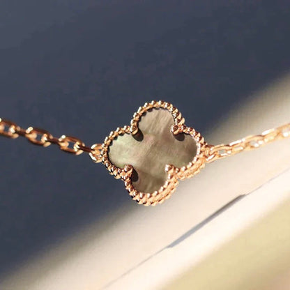 [Amore Jewels]CLOVER 20 MOTIFS DARK MOP DIAMOND  NECKLACE