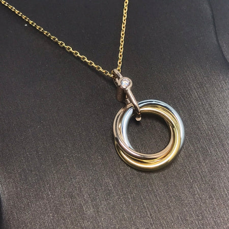 [Amore Jewels]TRINITY SILVER GOLD PINK GOLD NECKLACE
