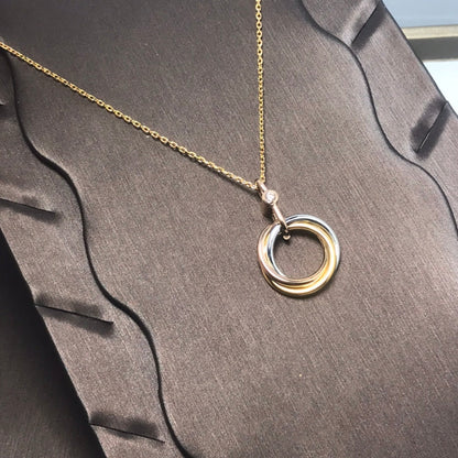 [Amore Jewels]TRINITY SILVER GOLD PINK GOLD NECKLACE