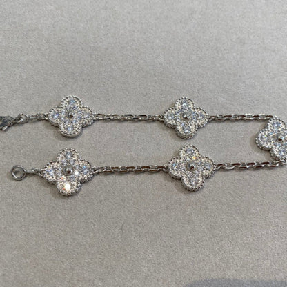 [Amore Jewels] CLOVER 5 MOTIF FULL DIAMOND BRACELET COLLECTION