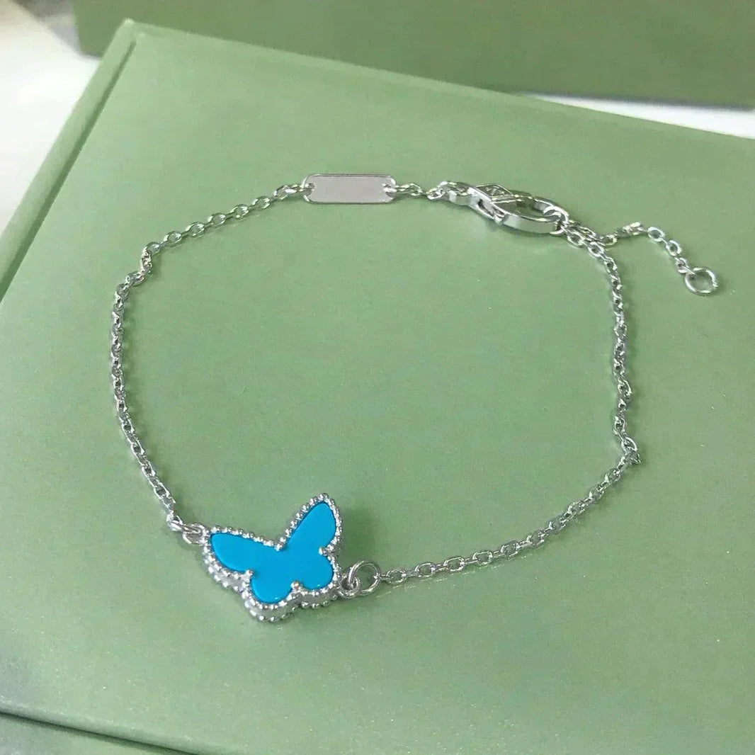 [Amore Jewels]BUTTERFLY TURQUOISE BUTTERFLY BRACELET SILVER