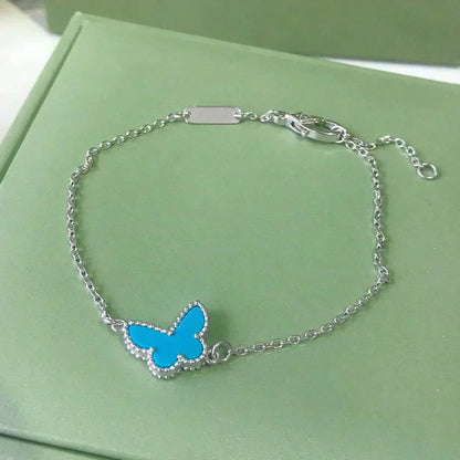 [Amore Jewels]BUTTERFLY TURQUOISE BUTTERFLY BRACELET SILVER