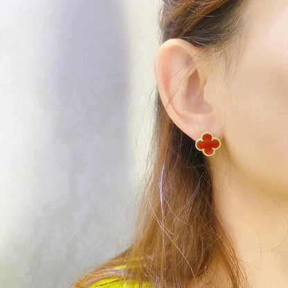 [Amore Jewels]CLOVER MEDIUM 1 MOTIFS CARNELIAN  EARRINGS