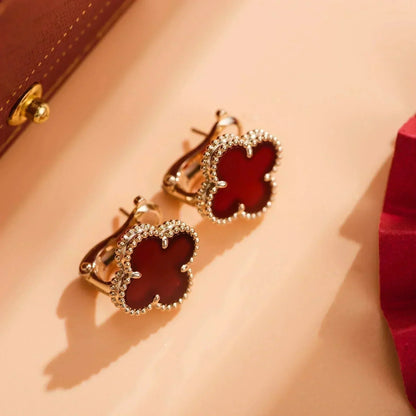 [Amore Jewels]CLOVER MEDIUM 1 MOTIFS CARNELIAN  EARRINGS