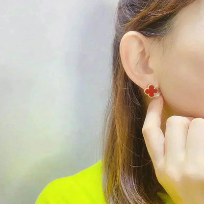 [Amore Jewels]CLOVER MEDIUM 1 MOTIFS CARNELIAN  EARRINGS