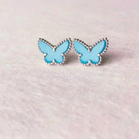[Amore Jewels]BUTTERFLY TURQUOISE EARRINGS SILVER