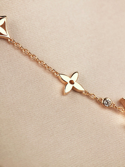 [Amore Jewels]STAR AND SUN 7 MOTIFS GOLD BRACELET