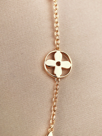 [Amore Jewels]STAR AND SUN 7 MOTIFS GOLD BRACELET