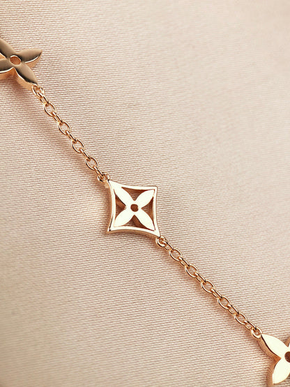 [Amore Jewels]STAR AND SUN 7 MOTIFS GOLD BRACELET