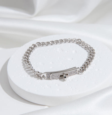 [Amore Jewels]KELLY CHAIN SILVER DIAMOND BRACELET