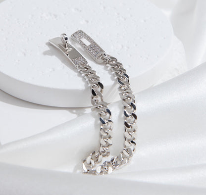 [Amore Jewels]KELLY CHAIN SILVER DIAMOND BRACELET