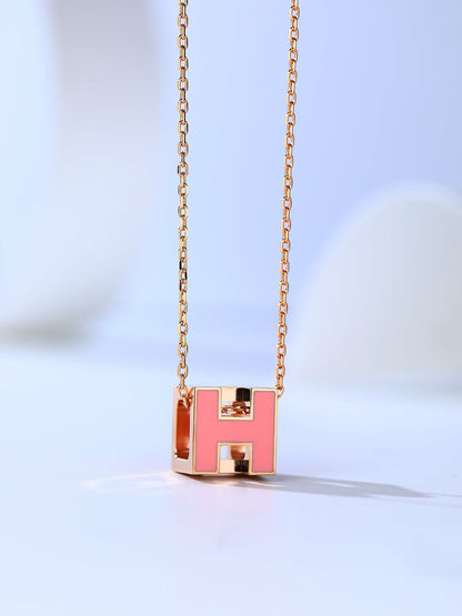 [Amore Jewels]H CAGE PINK GOLD NECKLACE