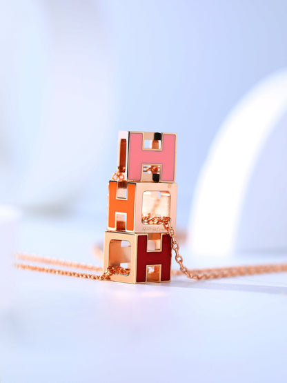 [Amore Jewels]H CAGE PINK GOLD NECKLACE