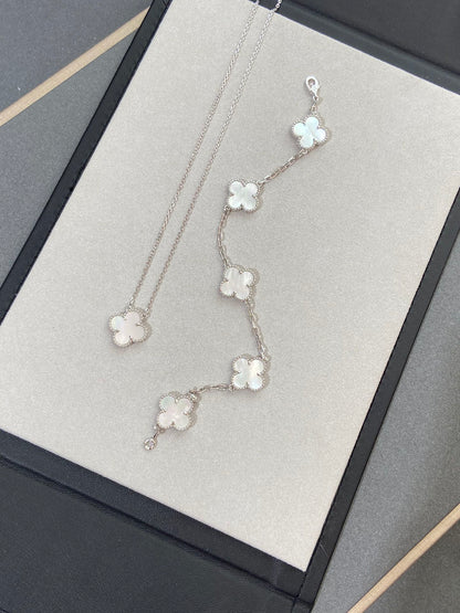 [Amore Jewels]CLOVER WHITE PEARL MOP 5 MOTIF BRACELET COLLECTION