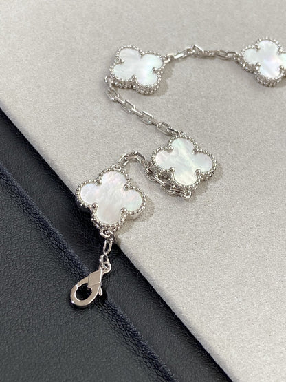 [Amore Jewels]CLOVER WHITE PEARL MOP 5 MOTIF BRACELET COLLECTION