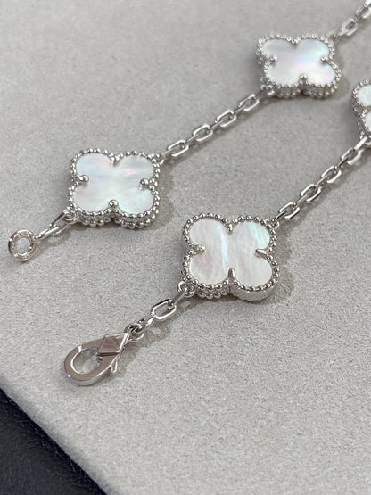 [Amore Jewels]CLOVER WHITE PEARL MOP 5 MOTIF BRACELET COLLECTION